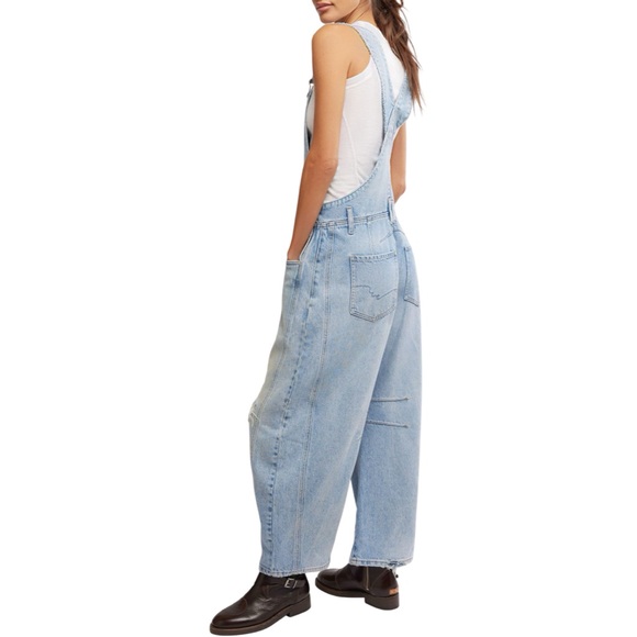 Free People Good Luck Denim Overalls - Going Steady - Picture 2 of 16